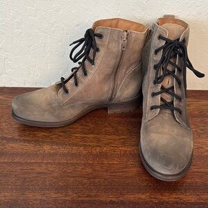 Brown Suede Lace-Up Ankle Boots -Never worn!